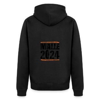 Malle 2024 Spruch - Unisex Premium Bio Zip Hoodie - Schwarz - Hinten - Nico (187cm)