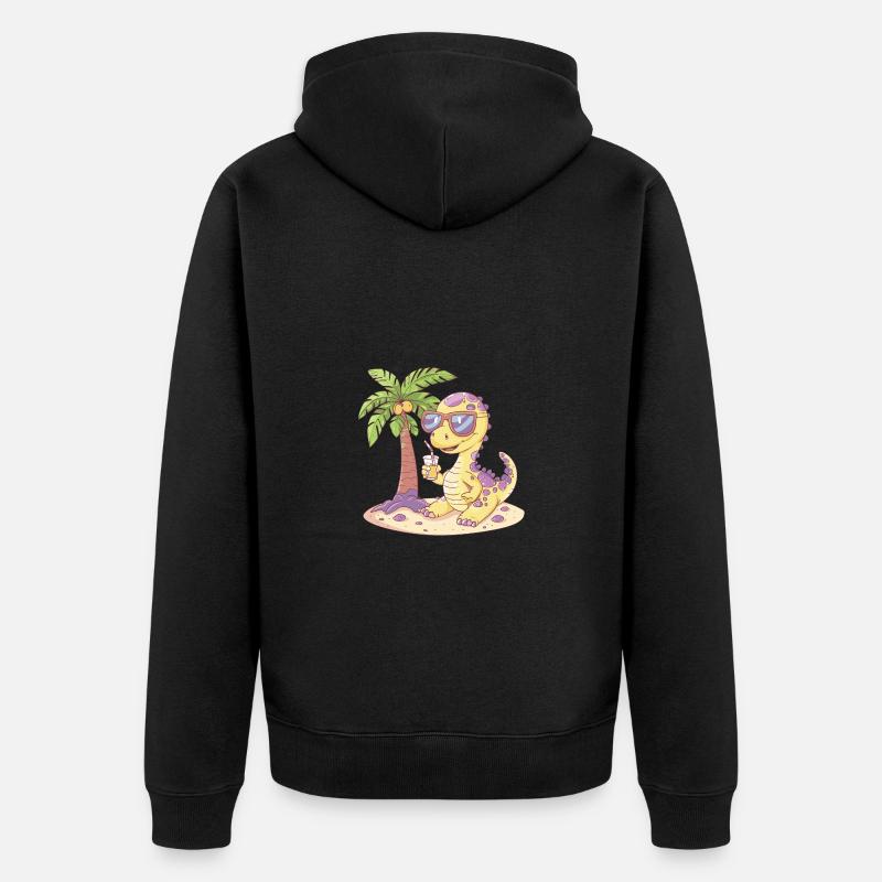 Brontosaure dinosaure d’été - Veste à capuche bio Premium Unisexe - noir
