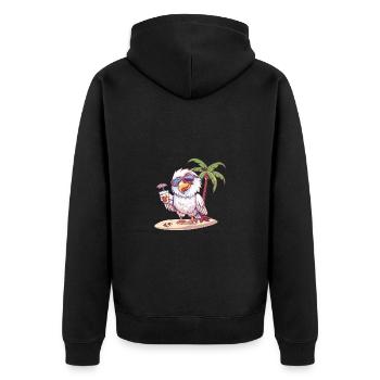 Palmier d’été de l’île Eagle - Veste à capuche bio Premium Unisexe - noir - Dos - Nico (187cm)