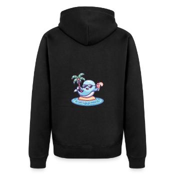 Vacances d’été aux baleines - Veste à capuche bio Premium Unisexe - noir - Dos - Nico (187cm)