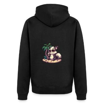 Skunk Summer Holiday - Unisex Premium Organic Zip Hoodie - black - Back - Nico (187cm)