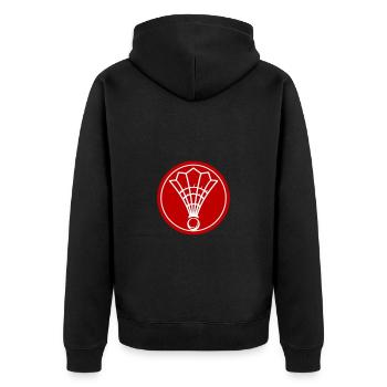 Équipe symbole du badminton - Veste à capuche bio Premium Unisexe - noir - Dos - Nico (187cm)