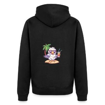 Eagle Summer Beach Comic - Unisex Premium Organic Zip Hoodie - black - Back - Nico (187cm)