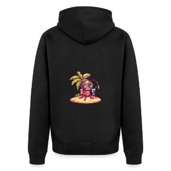Ant Summer Beach Comic - Unisex Premium Organic Zip Hoodie - black - Back - Nico (187cm)