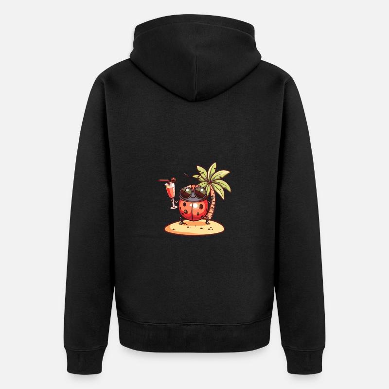 Marienkäfer Sommer Strand Comic - Unisex Premium Bio Zip Hoodie - Schwarz