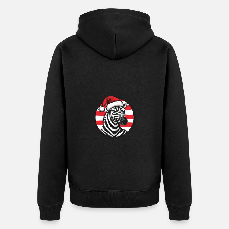 Zèbre Weihnachten Noël - Veste à capuche bio Premium Unisexe - noir