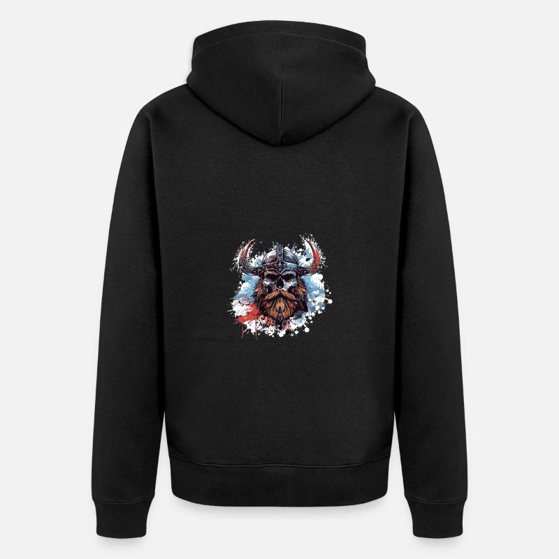 Crâne Viking - Veste à capuche bio Premium Unisexe - noir