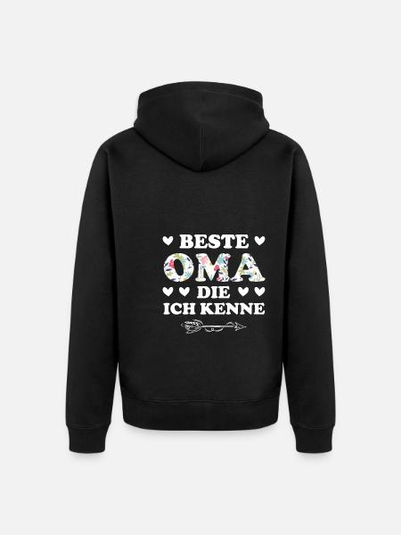 Oma Großmutter Großeltern Geschenk - Unisex Premium Bio Zip Hoodie - Schwarz