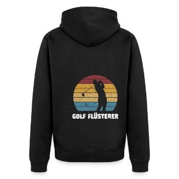 Golfspieler Sport Golfspiel Geschenk - Unisex Premium Bio Zip Hoodie - Schwarz - Hinten - Nico (187cm)