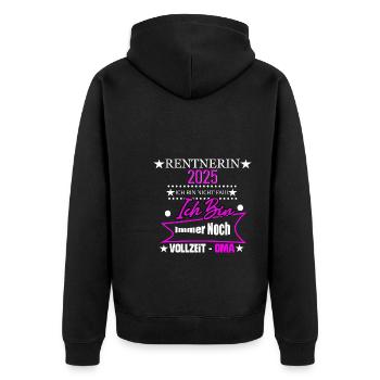 Rente Ruhestand Rentner Geschenk - Unisex Premium Bio Zip Hoodie - Schwarz - Hinten - Nico (187cm)