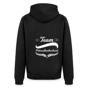 12,5. Hochzeitstag Ehepaar Petersilienhochzeit Ges - Unisex Premium Bio Zip Hoodie - Schwarz - Hinten - Nico (187cm)