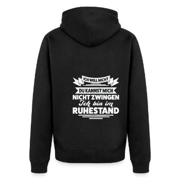 Ruhestand Rente Ruhestand Geschenk - Unisex Premium Bio Zip Hoodie - Schwarz - Hinten - Nico (187cm)