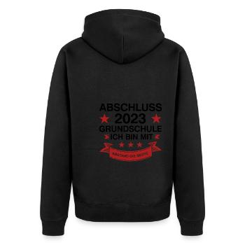 Grundschule Abschluss 2023 Grundschulabschluss Ges - Unisex Premium Bio Zip Hoodie - Schwarz - Hinten - Nico (187cm)