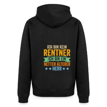 Ruhestand Rente Pensionär Geschenk - Unisex Premium Bio Zip Hoodie - Schwarz - Hinten - Nico (187cm)