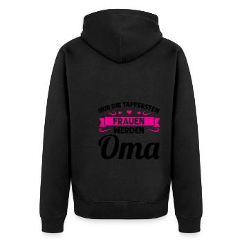 Oma Mutter Tag Omi Geschenk - Unisex Premium Bio Zip Hoodie - Schwarz - Hinten - Nico (187cm)
