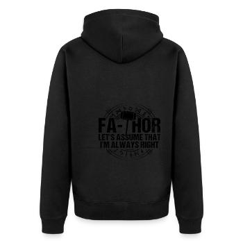 papa Vater Vater Tag Geschenk - Unisex Premium Bio Zip Hoodie - Schwarz - Hinten - Nico (187cm)