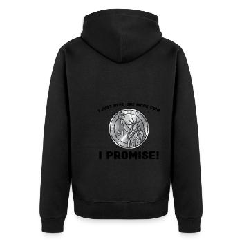 Münzen Münzen Sammler Numismatiker Geschenk - Unisex Premium Bio Zip Hoodie - Schwarz - Hinten - Nico (187cm)