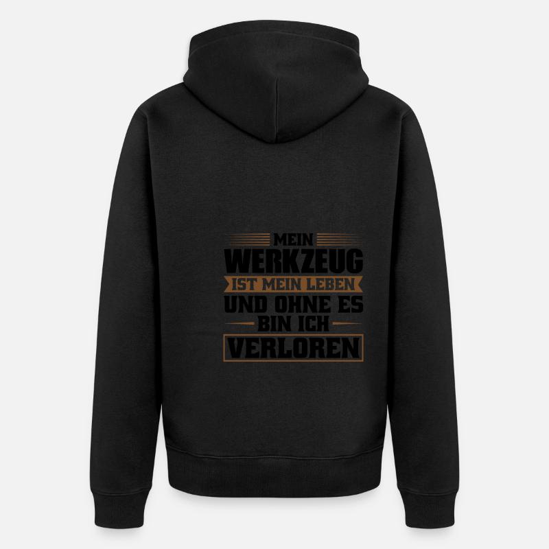 Handwerker Beruf Werkzeug Geschenk - Unisex Premium Bio Zip Hoodie - Schwarz