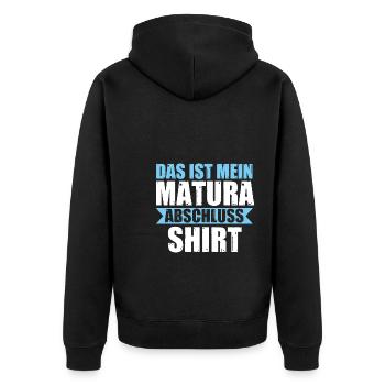 Matura Prüfung Maturant Geschenk - Unisex Premium Bio Zip Hoodie - Schwarz - Hinten - Nico (187cm)