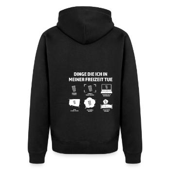Schorle Pfälzer Pälzer Geschenk - Unisex Premium Bio Zip Hoodie - Schwarz - Hinten - Nico (187cm)