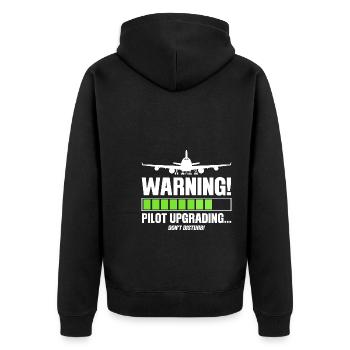 Pilot Pilot Flugzeug Geschenk - Unisex Premium Bio Zip Hoodie - Schwarz - Hinten - Nico (187cm)