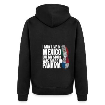Anime & Ramen Anime Ramen Geschenk - Unisex Premium Bio Zip Hoodie - Schwarz - Hinten - Nico (187cm)