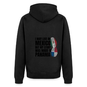 Anime & Ramen Anime Ramen Geschenk - Unisex Premium Bio Zip Hoodie - Schwarz - Hinten - Nico (187cm)
