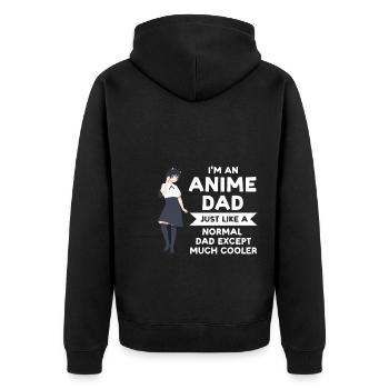 Anime dad Anime Anime Merch Geschenk - Unisex Premium Bio Zip Hoodie - Schwarz - Hinten - Nico (187cm)