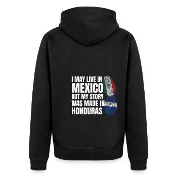 Basketball & Tacos Baseball Tacos Geschenk - Unisex Premium Bio Zip Hoodie - Schwarz - Hinten - Nico (187cm)