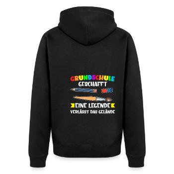 Grundschule Gaming Grundschüler Geschenk - Unisex Premium Bio Zip Hoodie - Schwarz - Hinten - Nico (187cm)