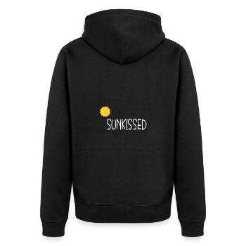 Sun Kissed Sunny Day Sunshine Holiday - Unisex Premium Organic Zip Hoodie - black - Back - Nico (187cm)