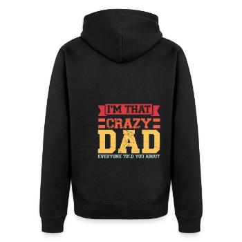 father Papa Dad daddy Geschenk - Unisex Premium Bio Zip Hoodie - Schwarz - Hinten - Nico (187cm)