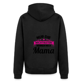 Mutter Mutter Tag Mama Geschenk - Unisex Premium Bio Zip Hoodie - Schwarz - Hinten - Nico (187cm)