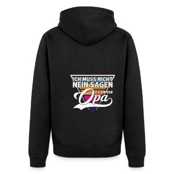 Grossmutter Oma Omas Geschenk - Unisex Premium Bio Zip Hoodie - Schwarz - Hinten - Nico (187cm)