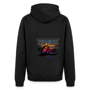 Grossmutter Oma Omas Geschenk - Unisex Premium Bio Zip Hoodie - Schwarz - Hinten - Nico (187cm)