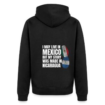 Australien Messy Bun Australien Messy Bun Geschenk - Unisex Premium Bio Zip Hoodie - Schwarz - Hinten - Nico (187cm)