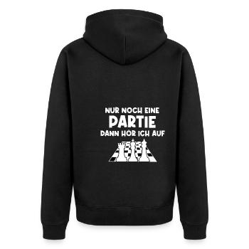 Schach Spielen schachspieler Geschenk - Unisex Premium Bio Zip Hoodie - Schwarz - Hinten - Nico (187cm)
