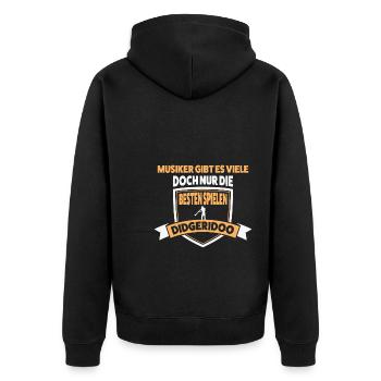 Didgeridoo Musiker Didgeridoos Geschenk - Unisex Premium Bio Zip Hoodie - Schwarz - Hinten - Nico (187cm)