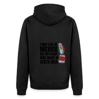 Anime & Ramen Anime Ramen Geschenk - Unisex Premium Bio Zip Hoodie - Schwarz - Hinten - Nico (187cm)