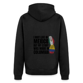 Anime & Skizzieren Mädchen Anime Skizzieren Gesche - Unisex Premium Bio Zip Hoodie - Schwarz - Hinten - Nico (187cm)