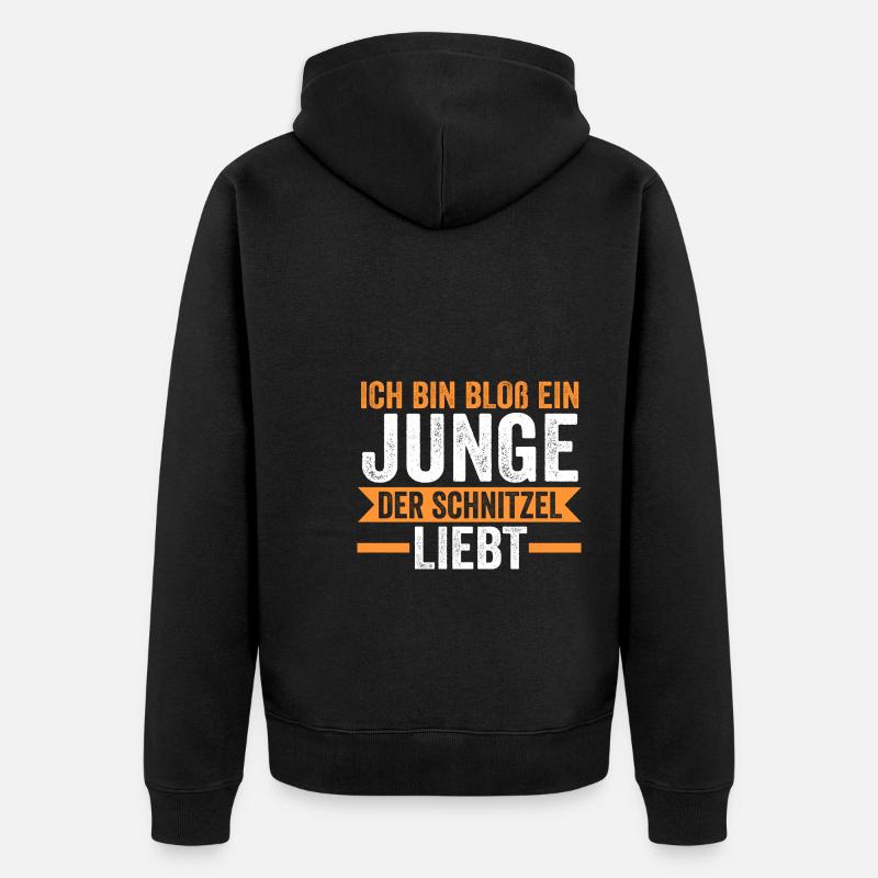 Schnitzel Junge Schnitzel Junge Geschenk - Unisex Premium Bio Zip Hoodie - Schwarz