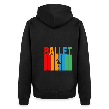 Ballett Retro-Design Ballett Geschenk - Unisex Premium Bio Zip Hoodie - Schwarz - Hinten - Nico (187cm)