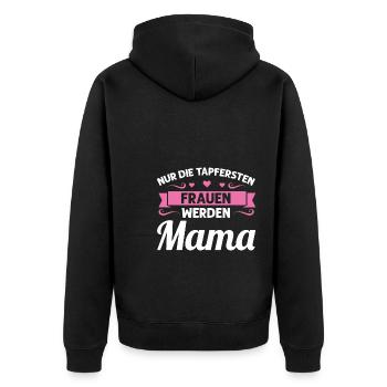 Mutter Mutter Tag Mama Geschenk - Unisex Premium Bio Zip Hoodie - Schwarz - Hinten - Nico (187cm)