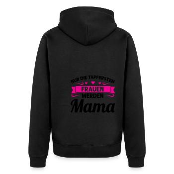 Mutter Mutter Tag Mama Geschenk - Unisex Premium Bio Zip Hoodie - Schwarz - Hinten - Nico (187cm)