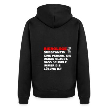 Schorle Pfälzer Pälzer Geschenk - Unisex Premium Bio Zip Hoodie - Schwarz - Hinten - Nico (187cm)