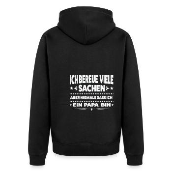 Papa Familie Papas Geschenk - Unisex Premium Bio Zip Hoodie - Schwarz - Hinten - Nico (187cm)