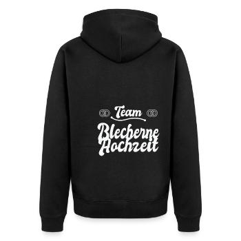 8. Hochzeitstag Ehe 8 Jahre Ehe Geschenk - Unisex Premium Bio Zip Hoodie - Schwarz - Hinten - Nico (187cm)