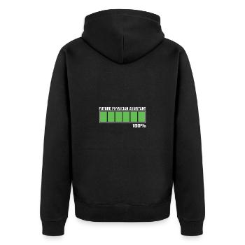 Arzthelferin Krankenpflegerin Arztpraxis Nadel - Unisex Premium Bio Zip Hoodie - Schwarz - Hinten - Nico (187cm)