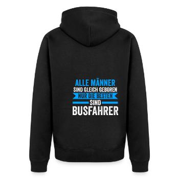Busfahrer Job Busfahren Geschenk - Unisex Premium Bio Zip Hoodie - Schwarz - Hinten - Nico (187cm)