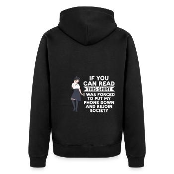 Anime merch Anime Anime Merchandise Geschenk - Unisex Premium Bio Zip Hoodie - Schwarz - Hinten - Nico (187cm)